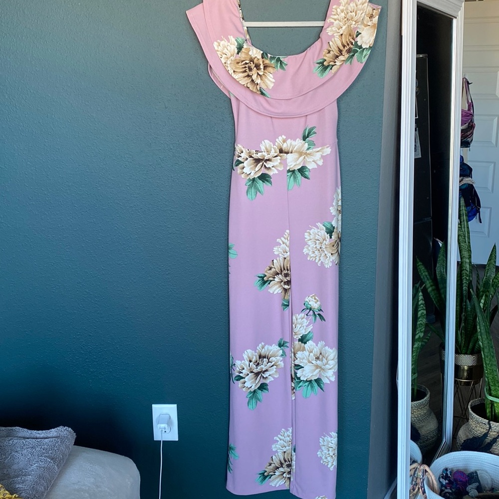 Off the Shoulder Floral Fashion Nova Jumpsuit